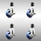 Service Caster 3.5 Inch 316SS Solid Poly Swivel 1-7/8 Inch Expanding Stem Caster Set Brake SCC SCC-SS316EX20S3514-SPUS-TLB-178-4 - alternate 1